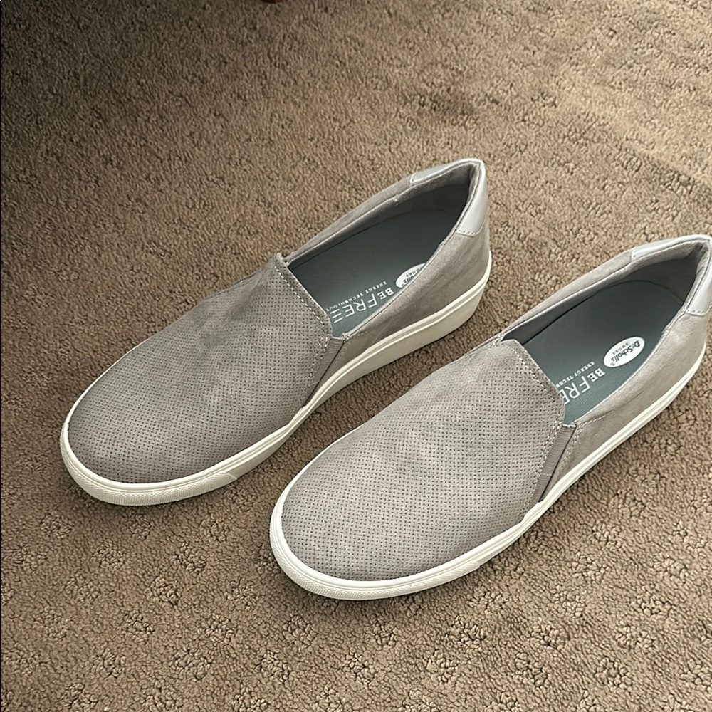 Dr. Scholl's Women's Slip-On Perforated Loafers in Light Gray